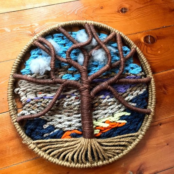 Handmade Other - Vintage 70's Textile Fiber Art Wall Hanging Tree o